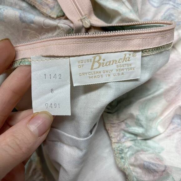 Vintage House of Bianchi Floral Victorian Prairie Midi Puff Sleeve Corset Dress - Picture 12 of 15